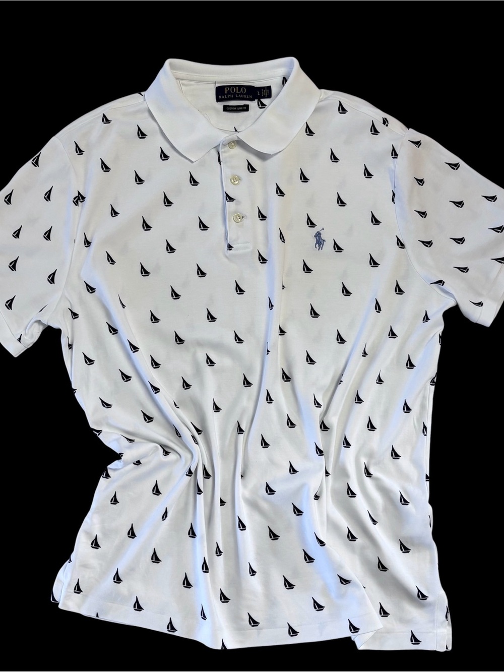 Polo Ralph Lauren Boat Theme Custom Slim Fit Polo Large EUC